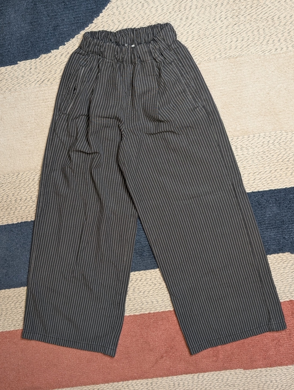 Aerie Stripe Trousers Relaxed Wide Leg Pinstripe Pants XS Short